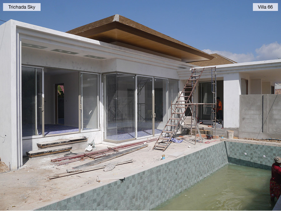 Early stage construction of a Villa featuring the car port